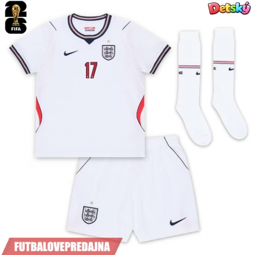 Lacne Dětský Futbalové dres Anglicko Morgan Rogers #17 MS 2026 Krátky Rukáv - Domáci (+ trenírky)